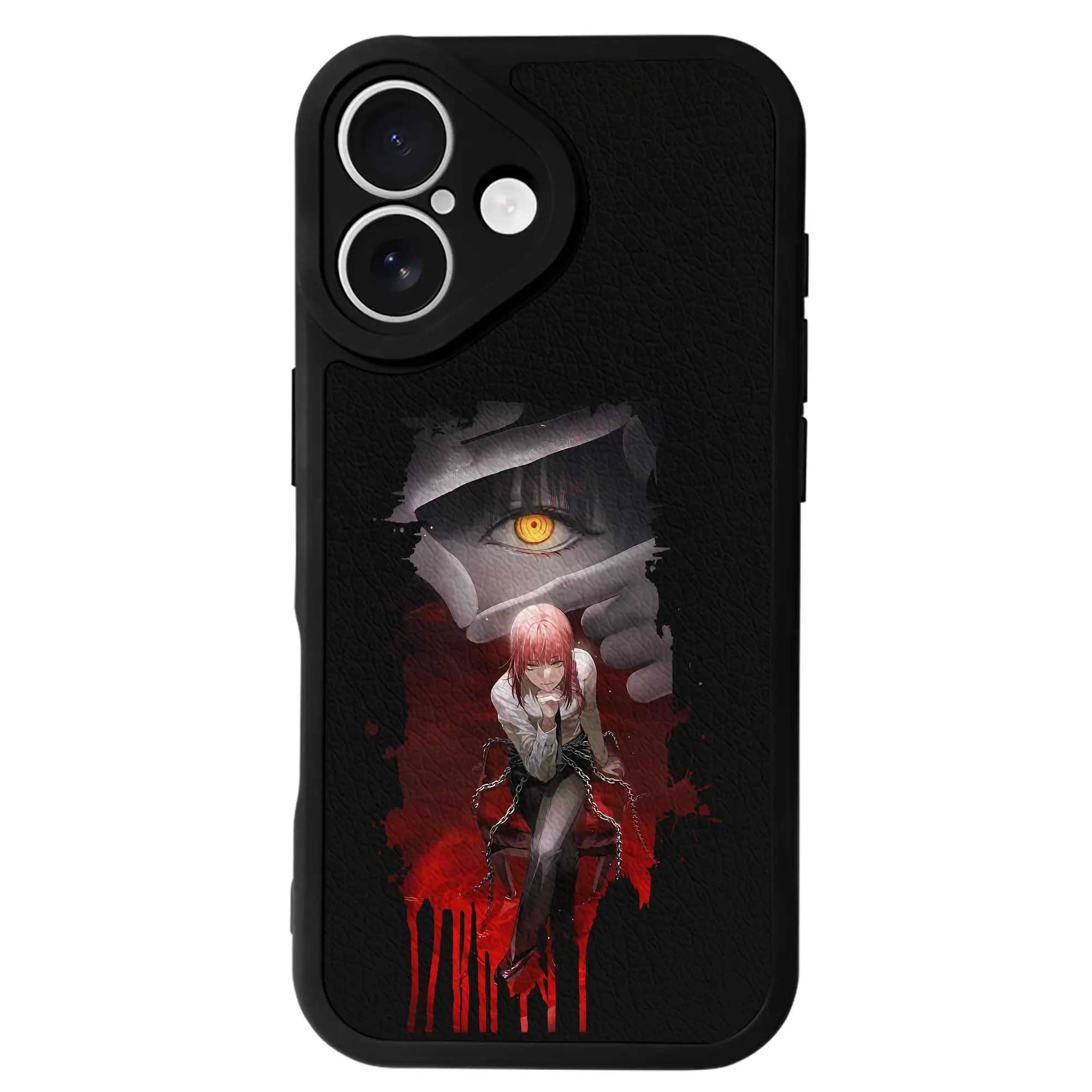 チェンソーマン グッズ,マキマ - IPhone 16シリーズ対応 ・ シリコンスマホケース ・ レザー調 ・ 高精度フィット ・ 耐衝撃 ・ ワイヤレス充電対応 ・ 精密カット